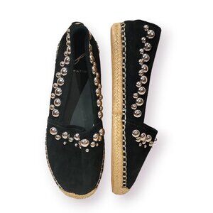 Brian Atwood Womens Black Flat Espadrille shoes